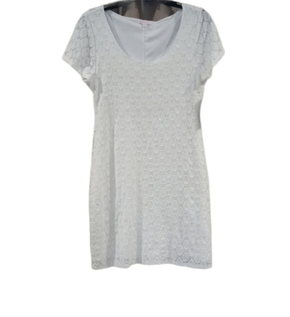 NWT Isaac Mizrahi midi dress lacy white Large …